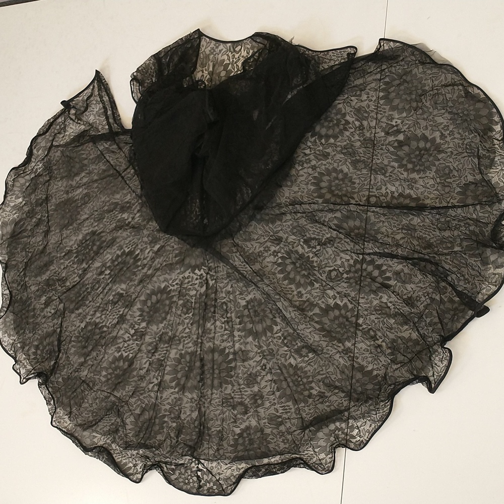 Antique Black Lace Over Dress Amazing Condition Ethereal Feminine Glam SeeMeasur - Picture 12 of 16